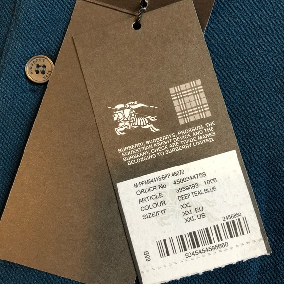 NWTs MENS Burberry Brit polo shirt XXL TTG - Picture 3 of 5